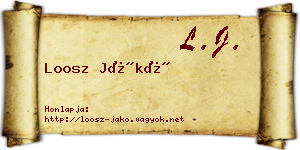 Loosz Jákó névjegykártya